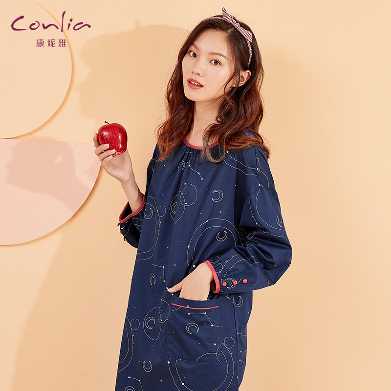 康妮雅睡裙纯棉春秋新款甜美连衣裙 康妮雅睡裙