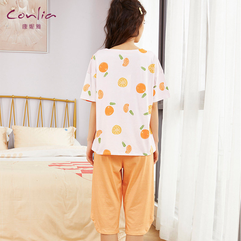 康妮雅休闲短袖七分裤夏季居家服 康妮雅睡衣/家居服套装