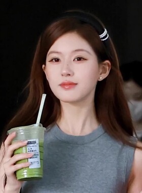 赵露思同款黑色珍珠发箍女
