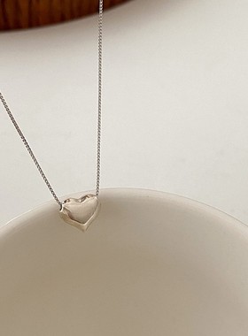 ins冷淡风爱心项链女轻奢小众