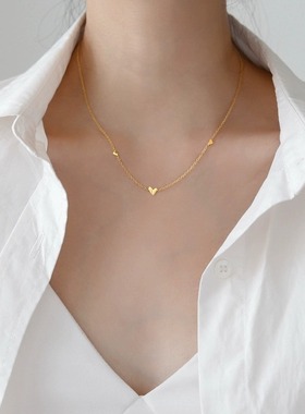 小巧简约爱心锁骨链女ins冷淡风