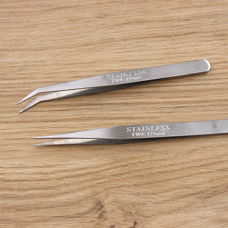 手工diy工具镊子 不锈钢尖头弯头直镊子夹子捏子手账家用缝纫工具 - 图3