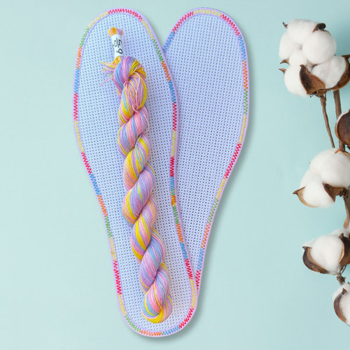 新款中小格花边标准格高档七层纯棉布100%十字绣鞋垫白板七彩线 - 图1