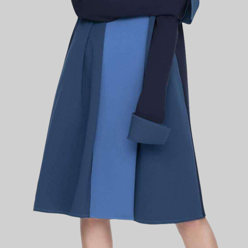 2021新款秋冬休闲气质撞色连衣裙 qooel连衣裙