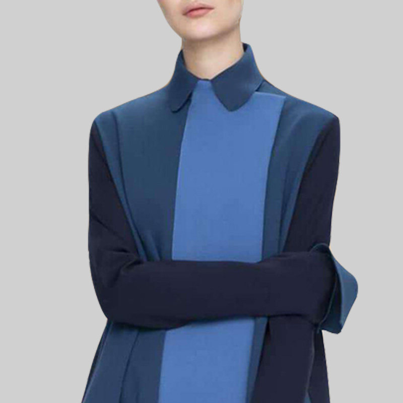 2021新款秋冬休闲气质撞色连衣裙 qooel连衣裙