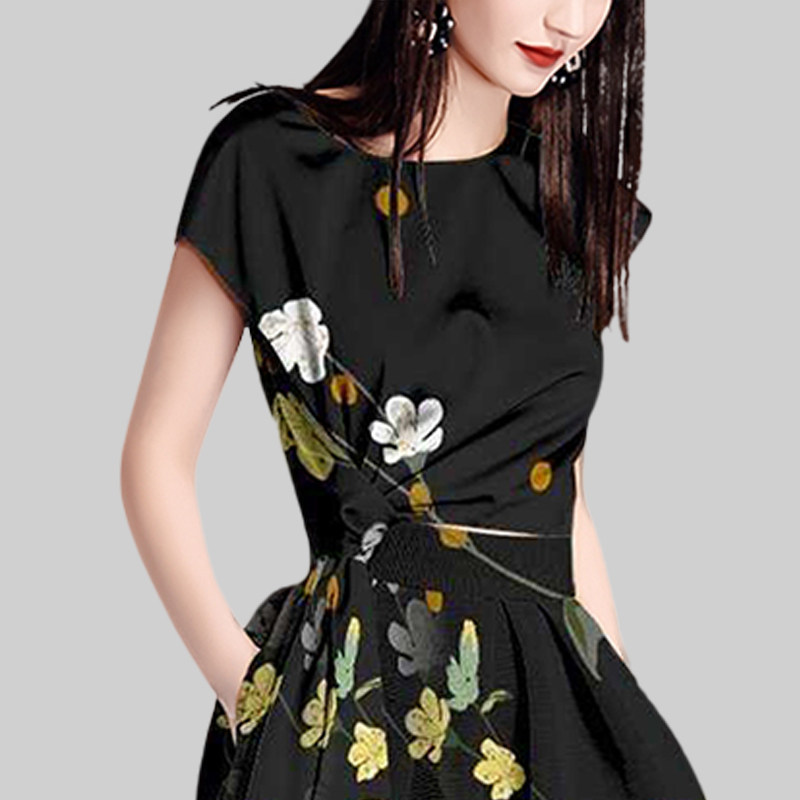 清仓印花套装女2025年夏季新款优雅印花短袖上衣半身裙气质两件套,淘宝优惠券,粉丝福利购,淘宝优惠卷