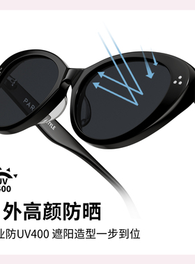 帕森防紫外线猫眼小框墨镜