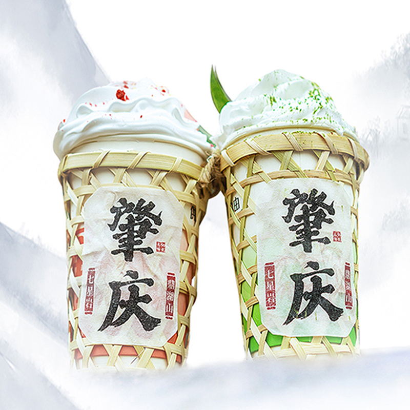 国风奶茶杯手工竹编竹篓奶茶杯套网红竹筒奶茶贴纸饮品店竹制手提 - 图0