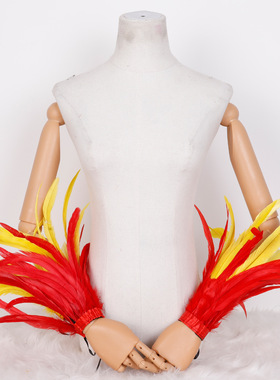大号羽毛手环假袖口万圣节圣诞节装饰狂欢节游行服装服饰配饰