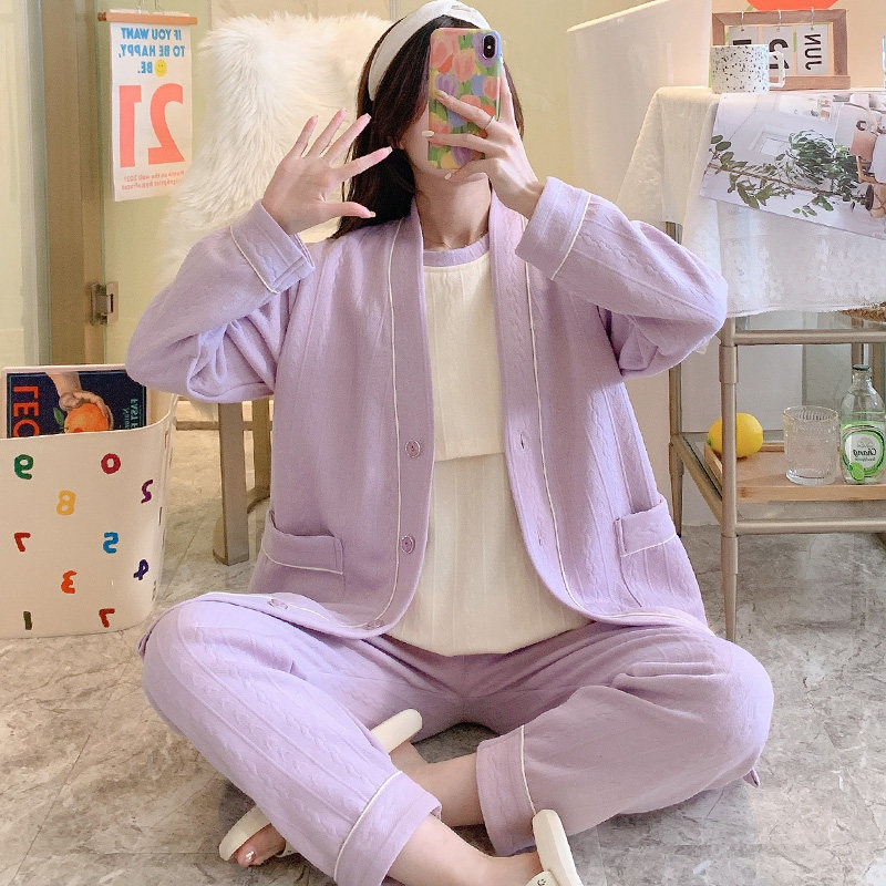 三件套月子服秋冬季产后产妇睡衣 维雨服饰哺乳衣/月子服