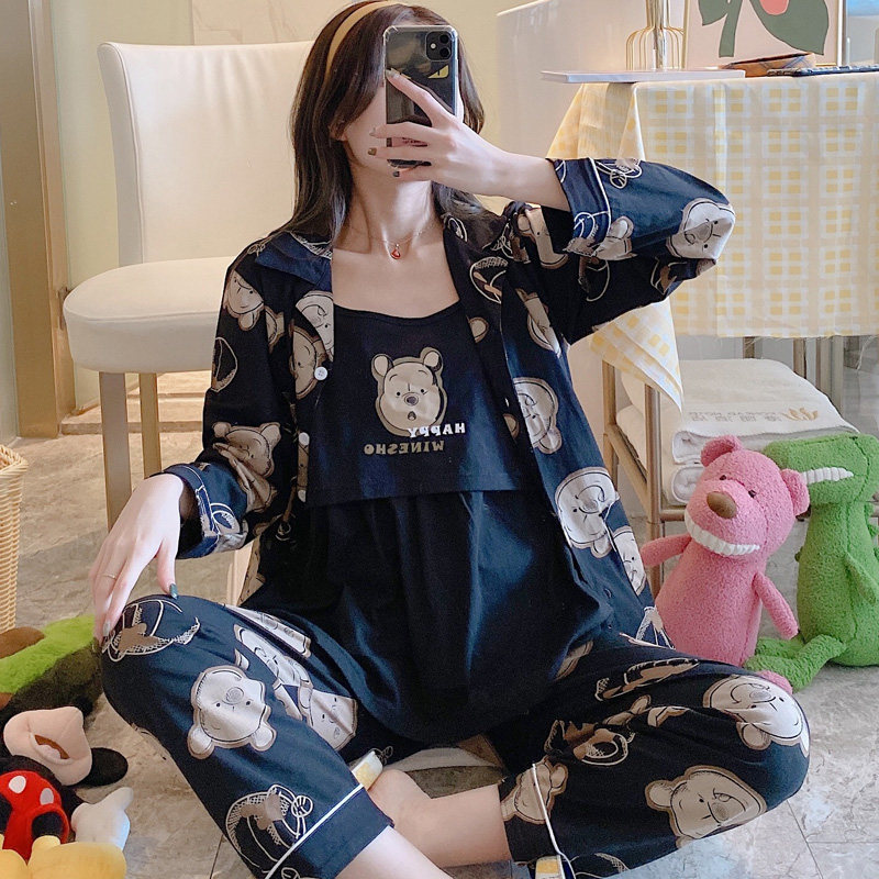 秋季纯棉三件套月子服产后11睡衣 维雨服饰哺乳衣/月子服