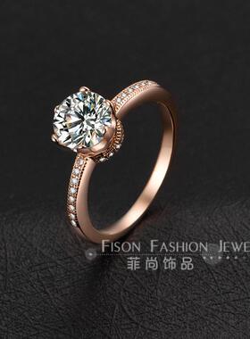 雪花结婚s925纯银饰微镶女生对戒