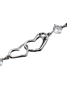 韩式925纯银手链ins小众设计女款心形情侣感生日礼物链条