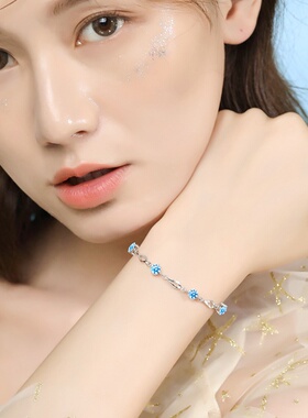 999纯银手链女菱光之恋车花ins小众设计生日礼物2021新款首饰品