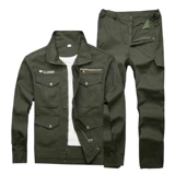 Осенний износостойкий хлопковый камуфляжный комбинезон, защита от ожогов