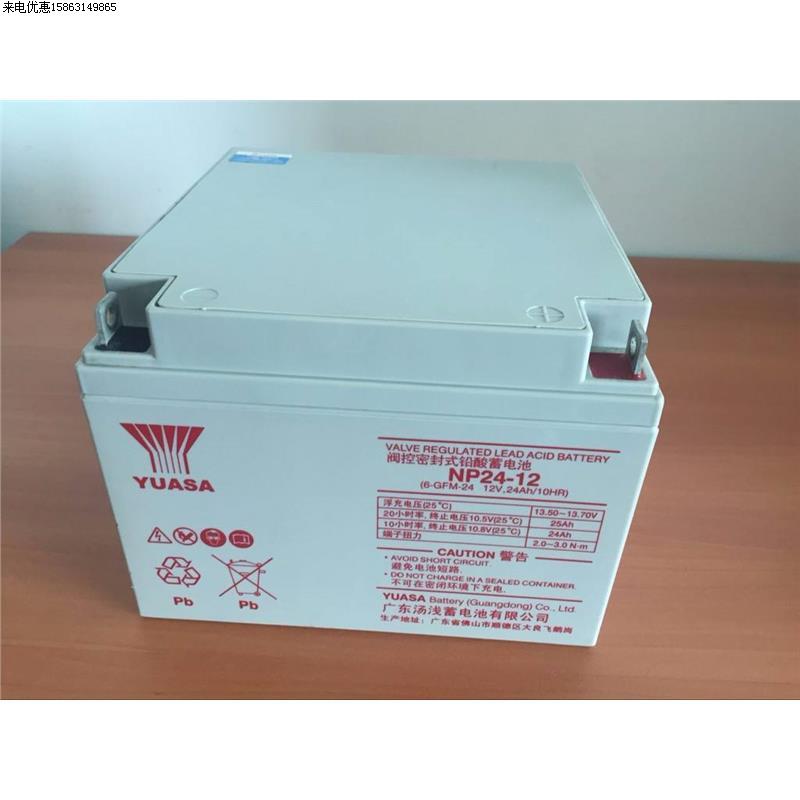 YUASA/汤浅NP24-12免维护蓄电池12v24ah太阳能安防备用UPS用电瓶-图1