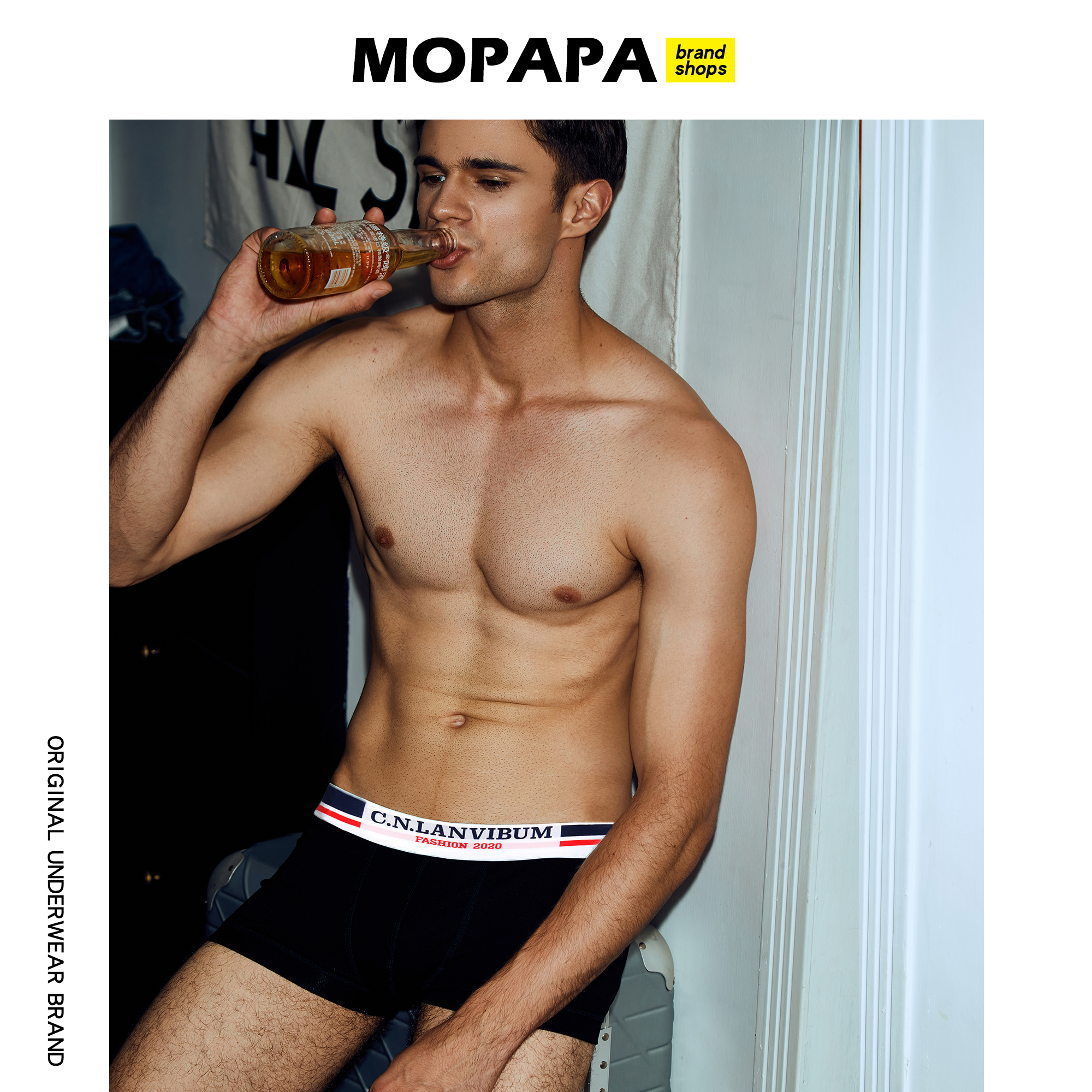 MOPAPA COMFORTABLE BOXER BRIEFS LINGERIEL轻奢男士平角内裤-图0