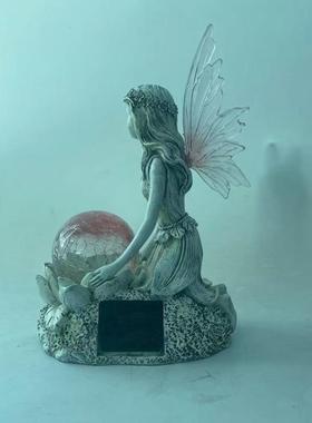 现货花仙子太阳能灯花园摆件 树脂工艺品现货供应电商热销产品