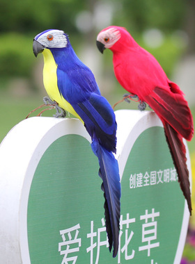 25cm仿真羽毛鹦鹉园艺金刚鹦鹉