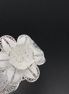 大银家宫廷风女性足银镀金手镯