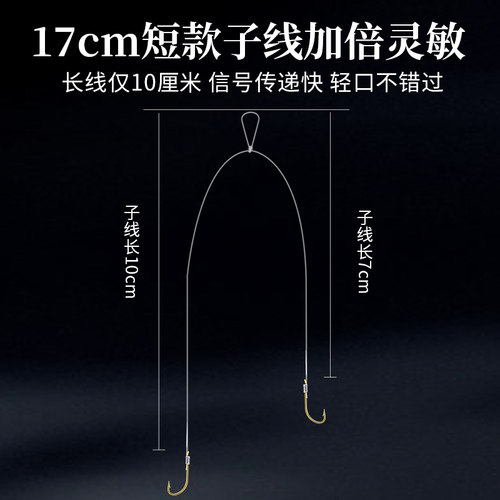 溪流钓线组三粒漂专用小物白条马口逗钓子线双钩鱼线套装七星漂 - 图2
