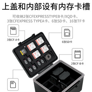 JJC相机电池盒内存卡收纳盒EL25 LP-E6 EL15C W235 FZ100电池SD TF XQD CFexpress type-A/B存储卡保护卡包