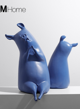 现代极简克莱因蓝高级感小众摆件