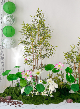 荷花莲花仿真花造景夏天氛围神器