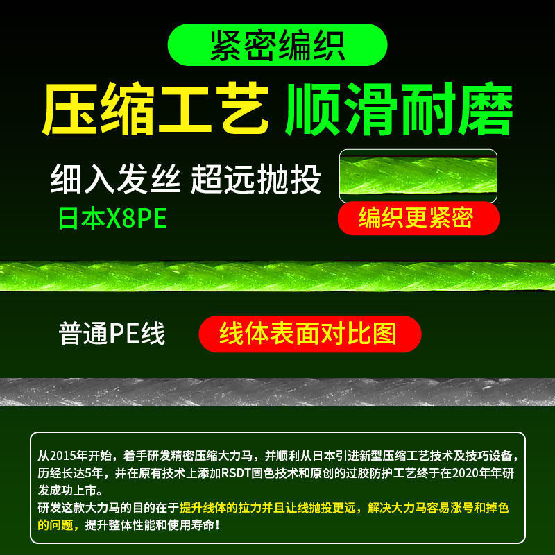 日本进口鱼线主线pe线路亚专用远投线超顺滑不褪色8编大力马鱼线 - 图0