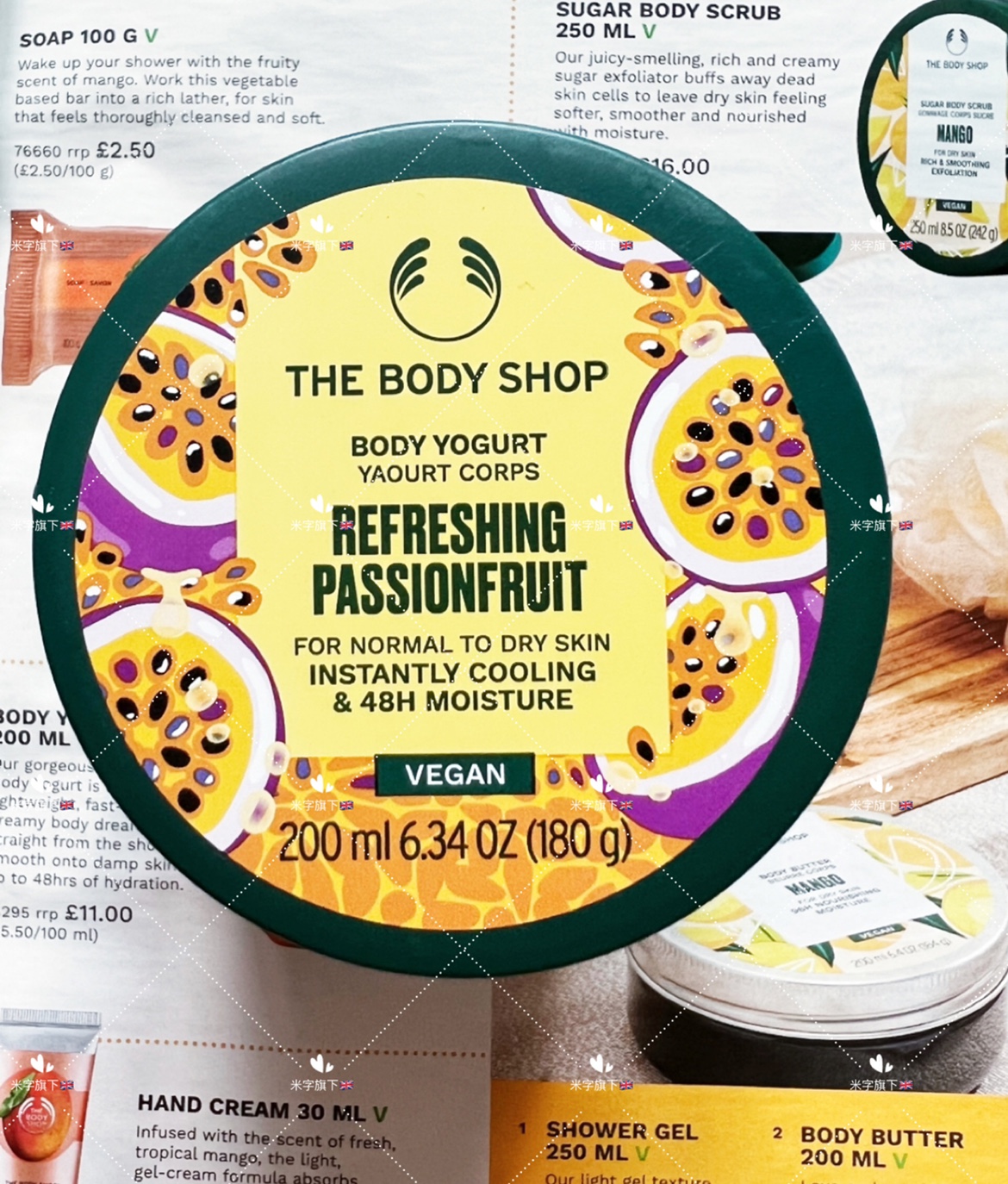 包邮TheBodyShop/美体小铺草莓英伦玫瑰百香果身体乳霜酸奶身体乳