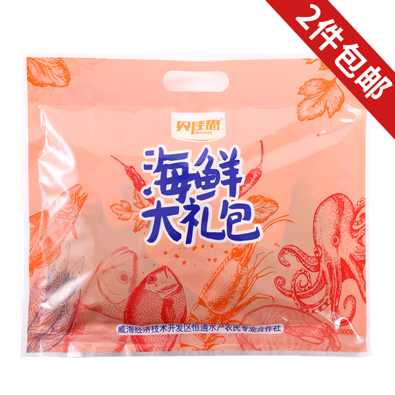 威海特产贝佳思海鲜大礼包500g多种口味即食鱼零食香辣香酥海鲜 - 图3