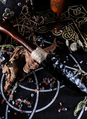 手工制作天然黑曜石摆件把玩