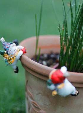 DIY雪人多肉花盆攀爬挂饰摆件