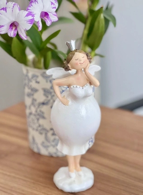 欧式贵妇天使摆件花园艺装饰人物桌面露阳台花盆布景化妆台摆设