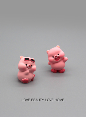 好无聊！摆几只可爱小海狸治愈电脑桌面日式工位办公桌摆件装饰品