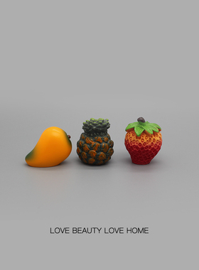 好无聊！摆几个可爱仿真水果可治愈电脑桌面日式工位办公桌小摆件