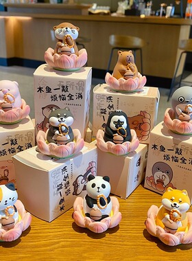 原创卡皮巴拉水豚树脂摆件女创意潮流车载中控摆台家具桌面装饰品