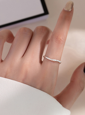 戒指女s925纯银小众设计感指环潮
