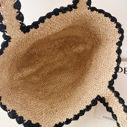 2026春蝴蝶结拉菲草手工编织包女度假旅行手提单肩包大容量托特包 - 图2