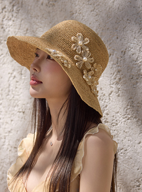 谷兜空间盆帽立体花朵优雅