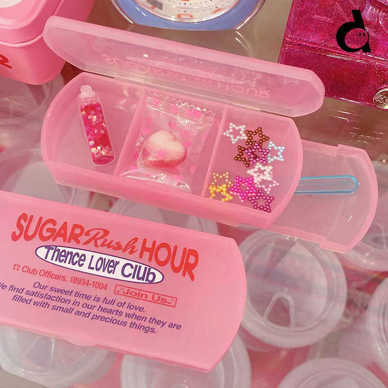 duye度也 韩国THENCE分格抽屉药盒美式复古三格双层便携收纳盒新 - 图2