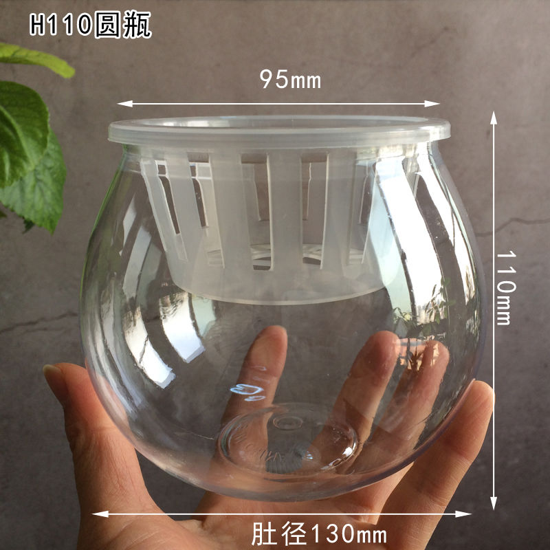 创意水培植物塑料花瓶透明水养绿萝花盆容器插花瓶圆球形鱼缸器皿 - 图2