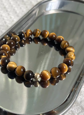 天然黄虎眼石手串手链女7A级黄虎眼 叠戴时尚新中式轻奢弹力绳