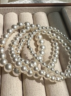 进口施家珍珠手链美国14K包金圆珠弹力绳经典简约时尚洗手不用摘