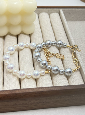 人造海水珍珠手链 极光天女Akoya珍珠手链女手串