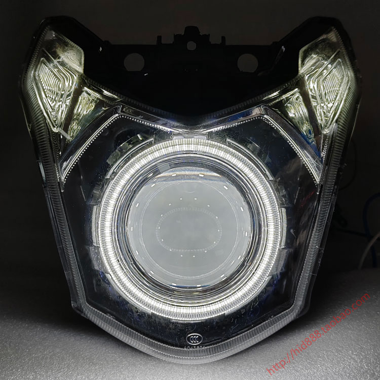 适用豪爵DKS150 HJ150-21 DK125S 海5LED双光透镜 大灯总成天使眼 - 图3