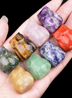 猫头鹰迷你摆件水晶玛瑙雕刻