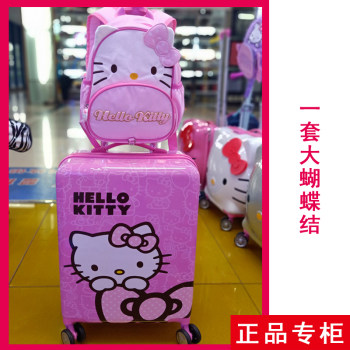 hellokitty ກໍລະນີລໍ້ເດັກນ້ອຍ universal wheel cartoon suitcase 18-inch ເຍຍລະມັນ ແວ່ນຕາການສອນຕາມໃບສັ່ງແພດ impeller