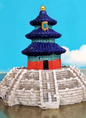 仿古中式凉亭子盆景配件吸水石假山摆件微型景观鱼缸水族造景装饰