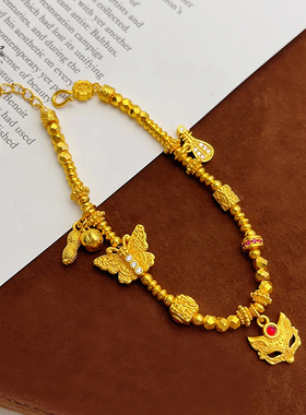 女沙金点钻狐狸面具蝴蝶盘缠手链